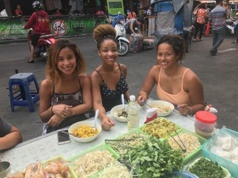 me and girls eating thailand